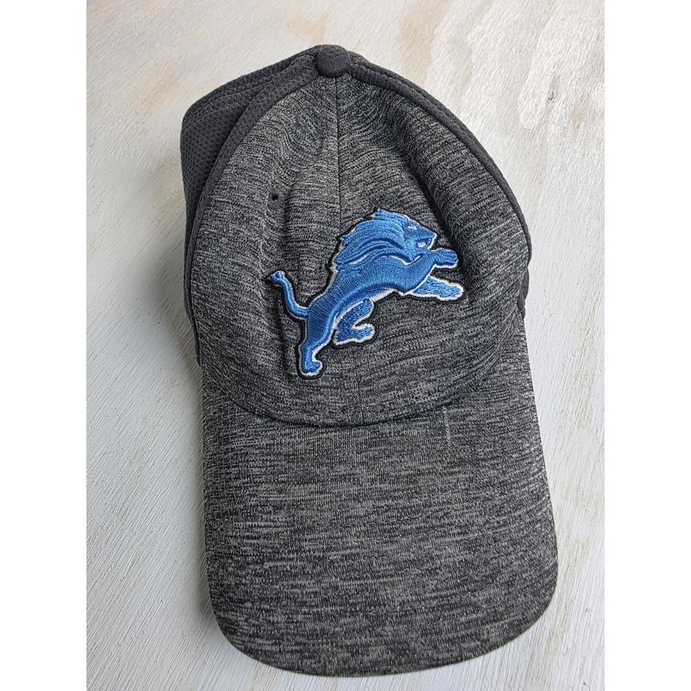 Detroit Lions New Era 39THIRTY Hat NFL Stretch Fit Grey Blue L-XL Cap Classic